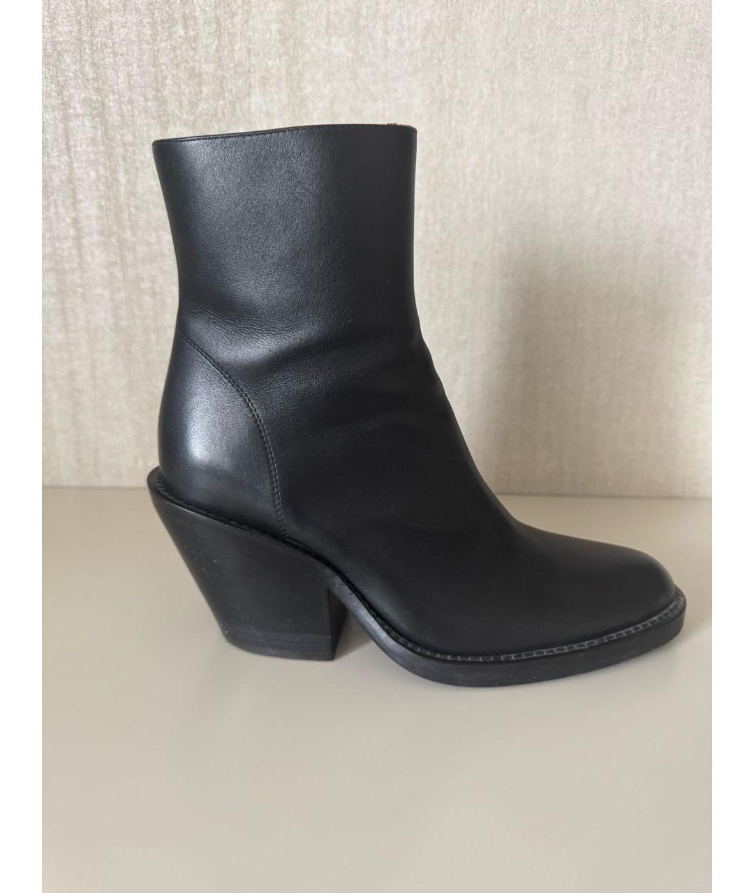 ANN DEMEULEMEESTER Черные кожаные полусапоги, фото 4
