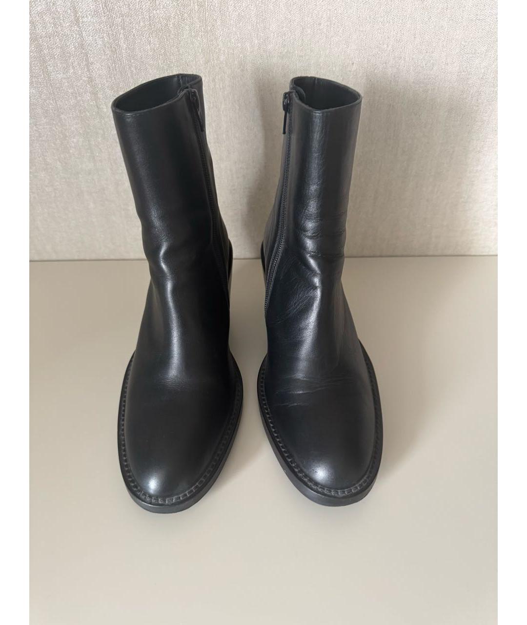 ANN DEMEULEMEESTER Черные кожаные полусапоги, фото 2