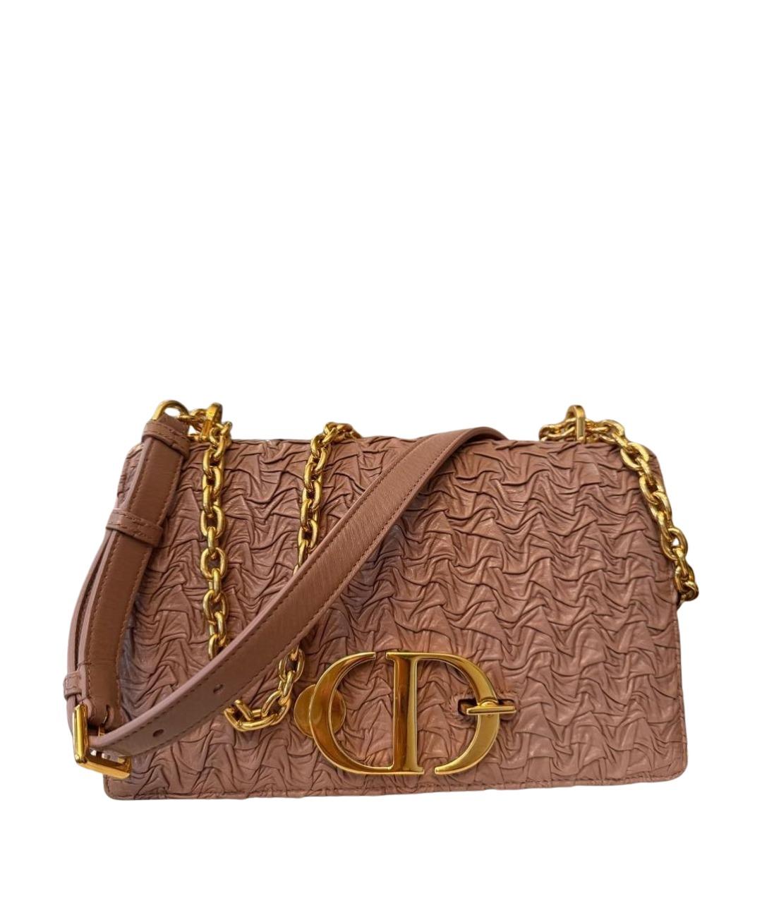 CHRISTIAN DIOR Коралловая кожаная сумка через плечо, фото 1