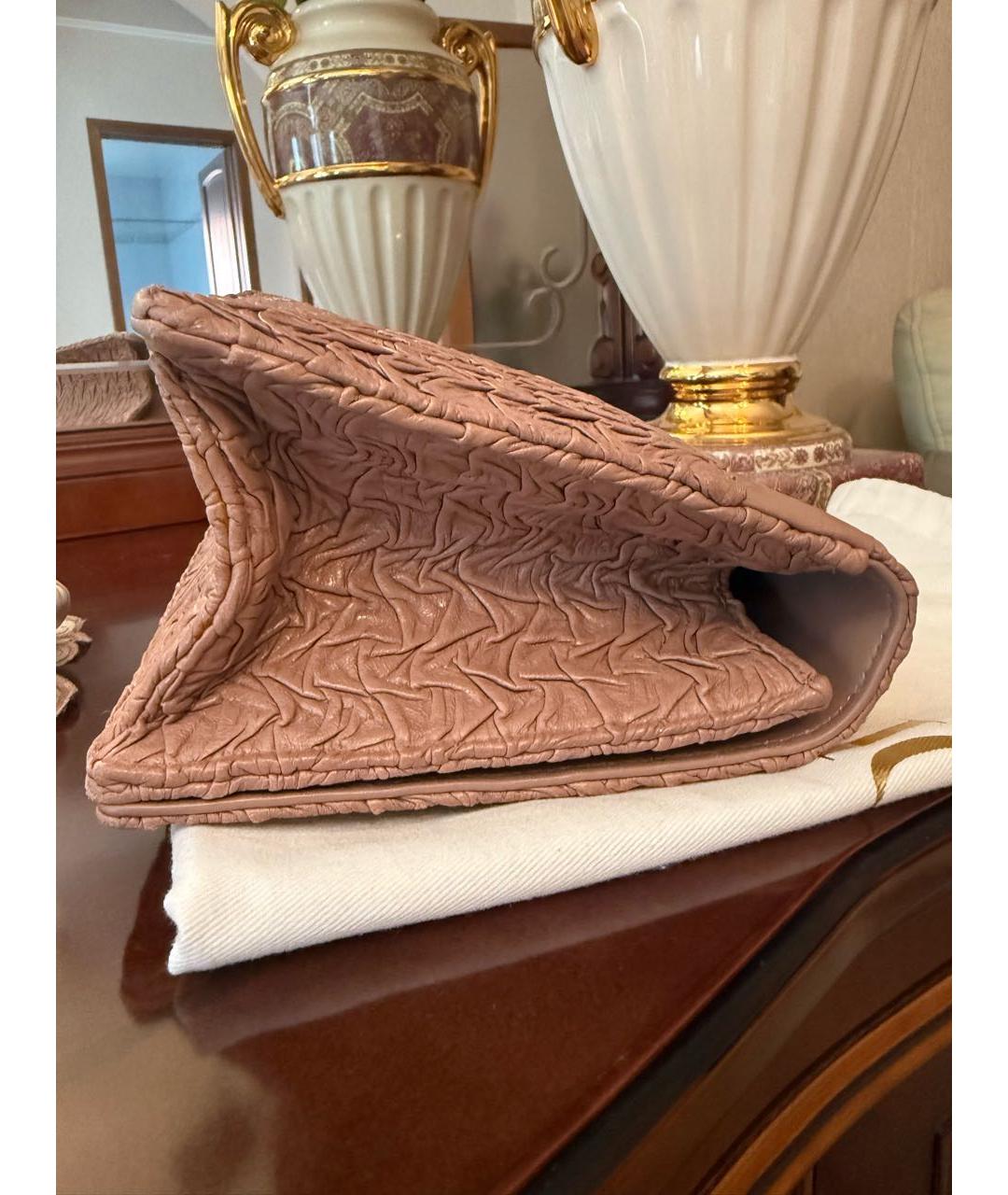 CHRISTIAN DIOR Коралловая кожаная сумка через плечо, фото 2