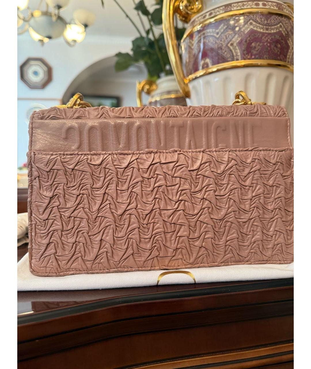 CHRISTIAN DIOR Коралловая кожаная сумка через плечо, фото 5