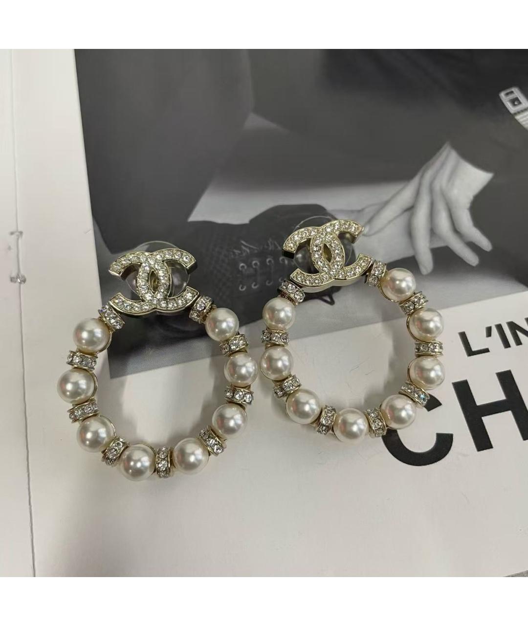 CHANEL Золотые серьги, фото 3