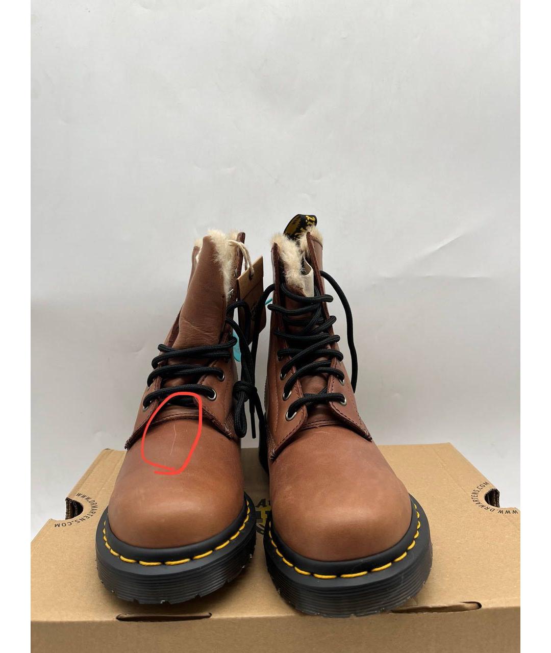 DR. MARTENS Коричневые кожаные ботинки, фото 7