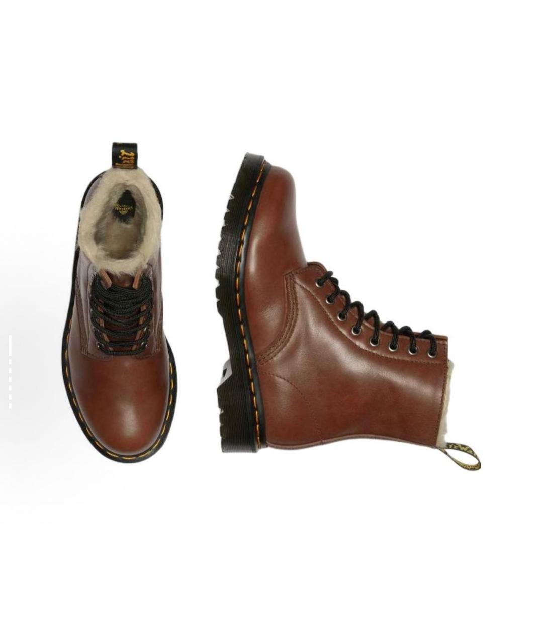 DR. MARTENS Коричневые кожаные ботинки, фото 3