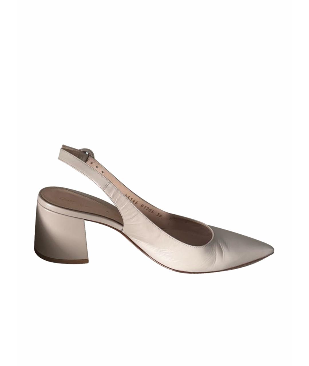 GIANVITO ROSSI Бежевые кожаные туфли, фото 8