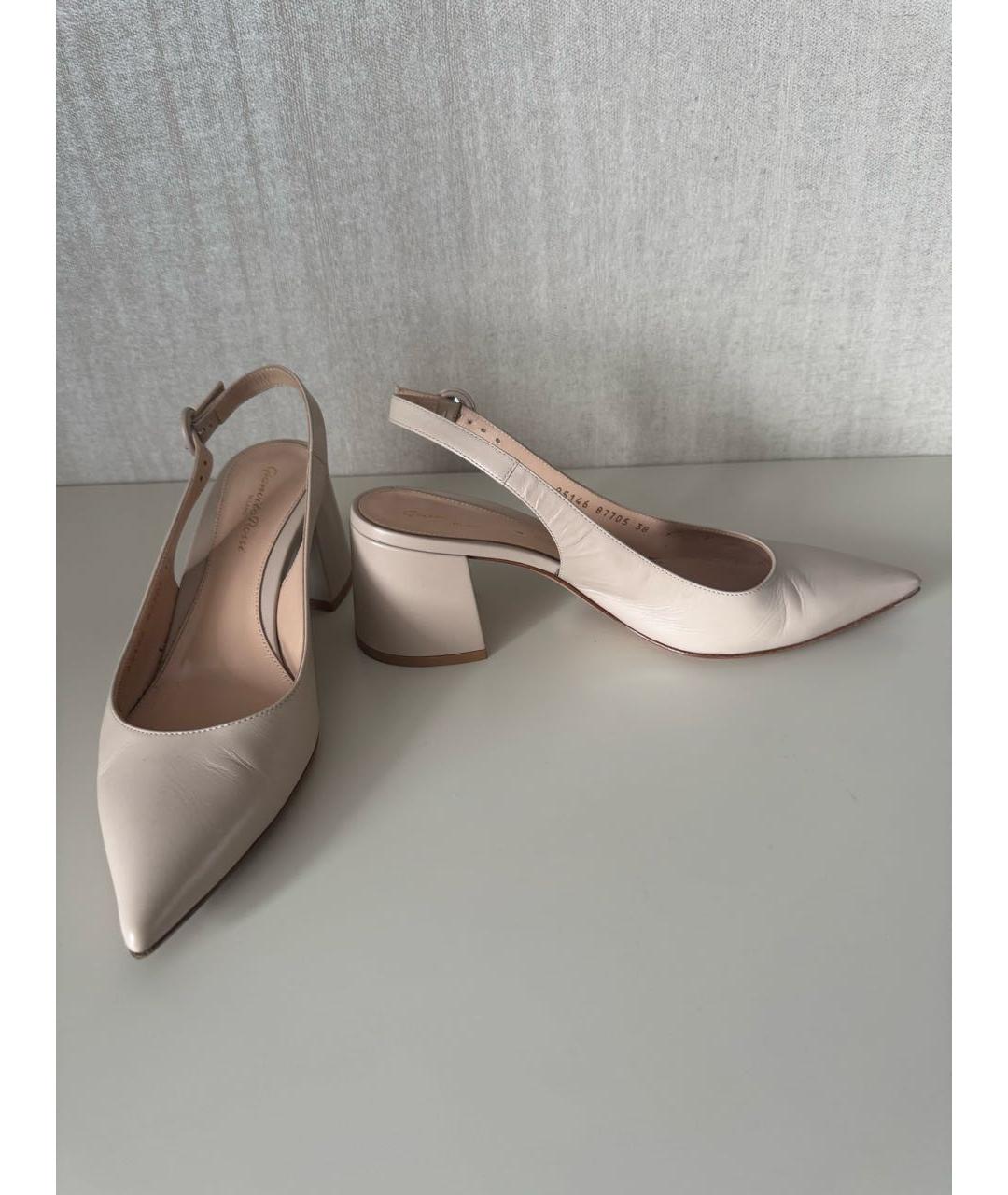 GIANVITO ROSSI Бежевые кожаные туфли, фото 7