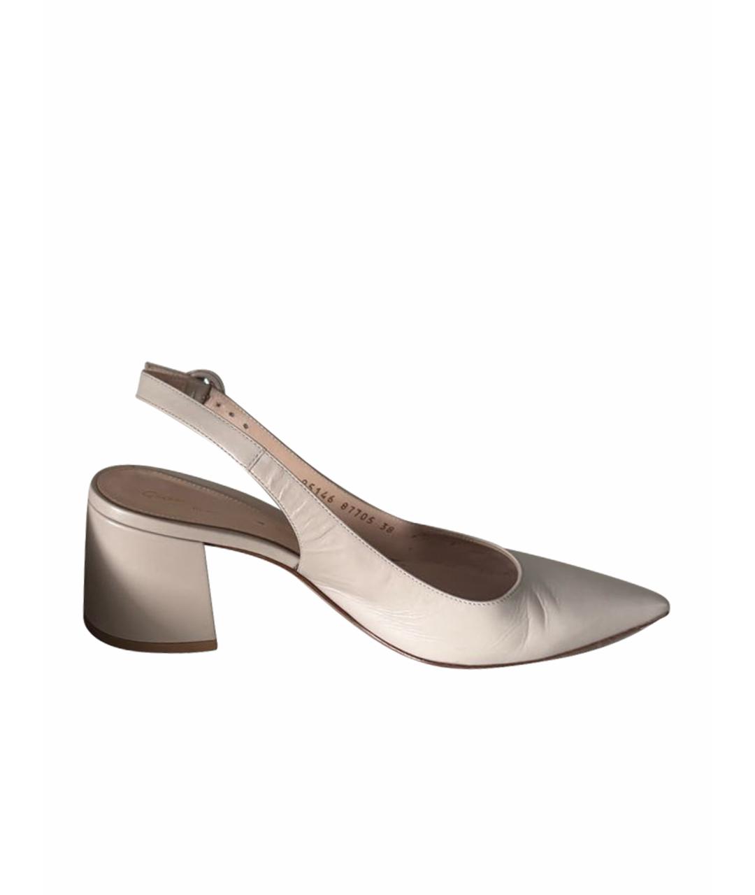 GIANVITO ROSSI Бежевые кожаные туфли, фото 1