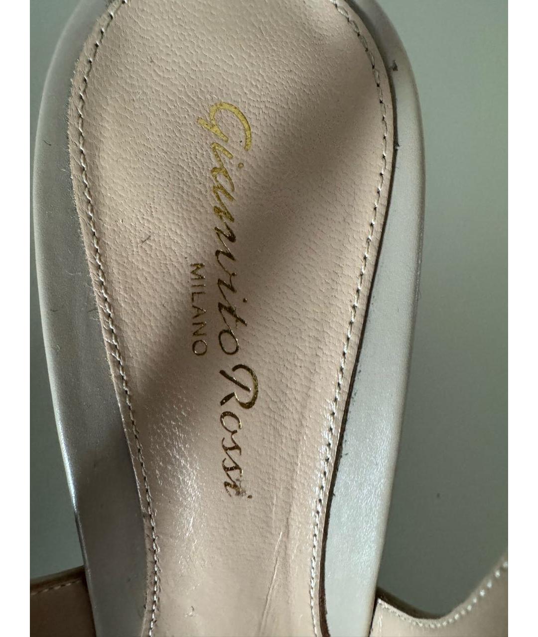 GIANVITO ROSSI Бежевые кожаные туфли, фото 5