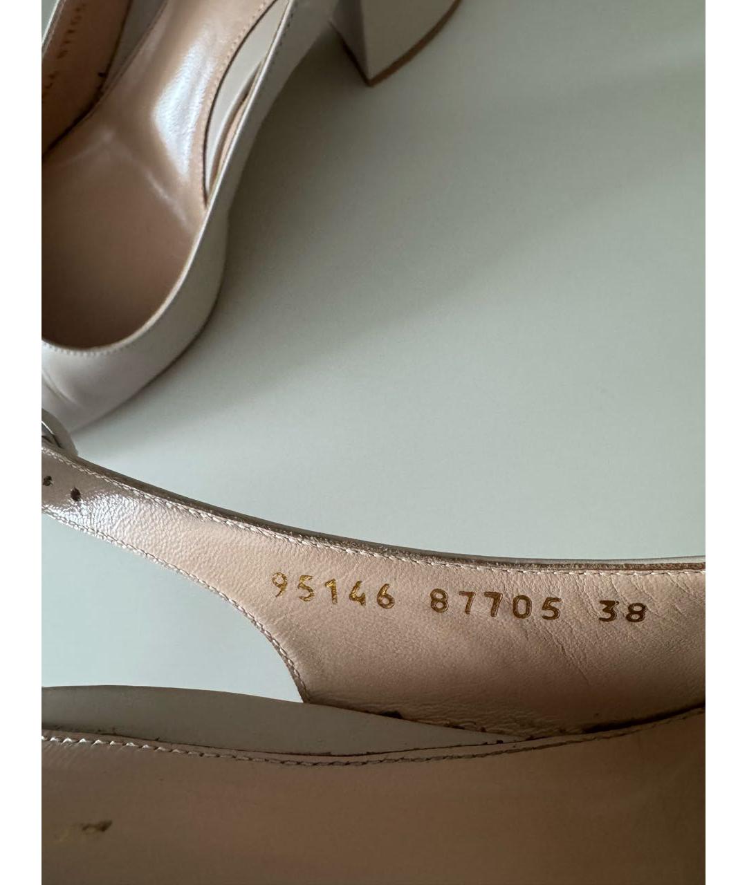 GIANVITO ROSSI Бежевые кожаные туфли, фото 6