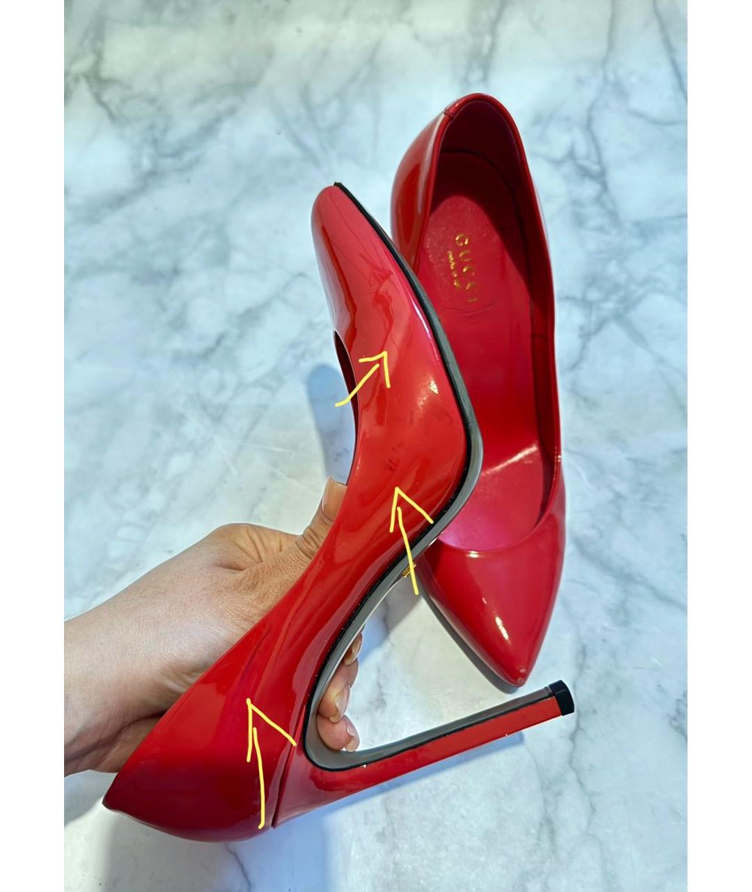 GUCCI Красные туфли из лакированной кожи, фото 7