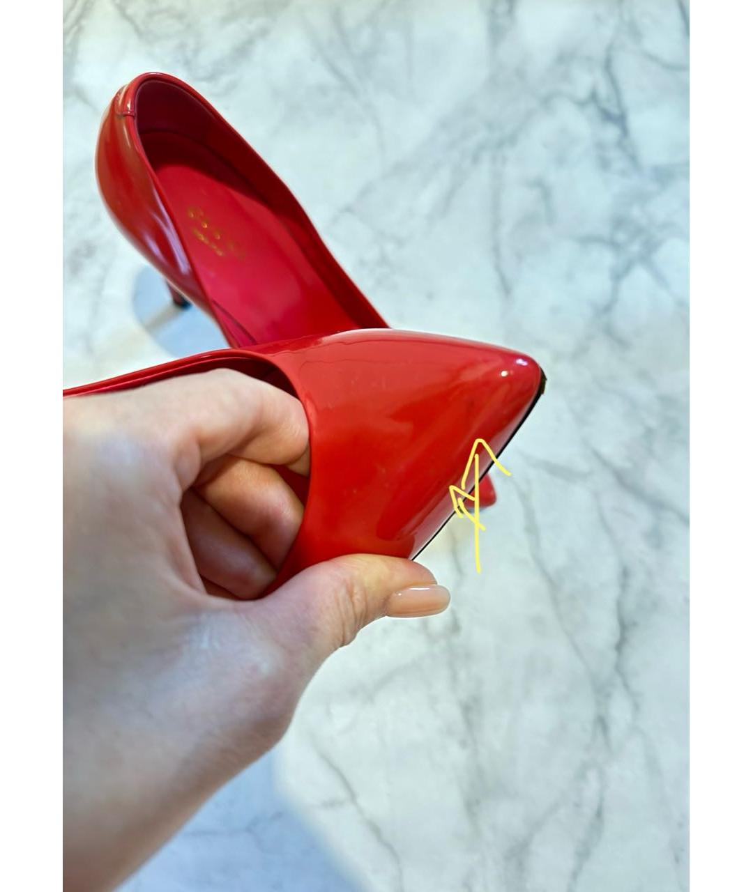 GUCCI Красные туфли из лакированной кожи, фото 8