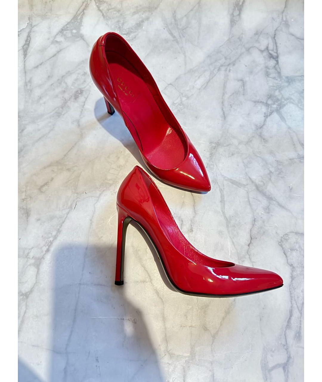 GUCCI Красные туфли из лакированной кожи, фото 3