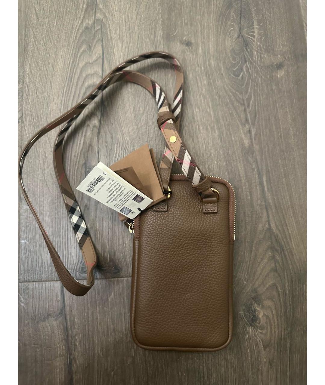 BURBERRY Коричневая кожаная сумка через плечо, фото 3