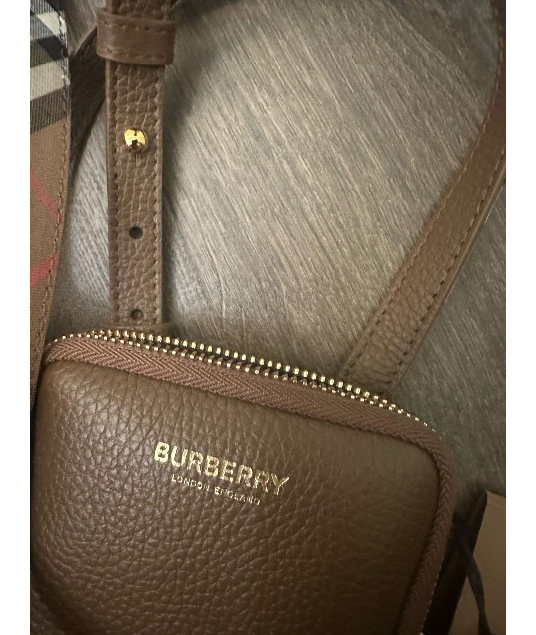 BURBERRY Коричневая кожаная сумка через плечо, фото 5