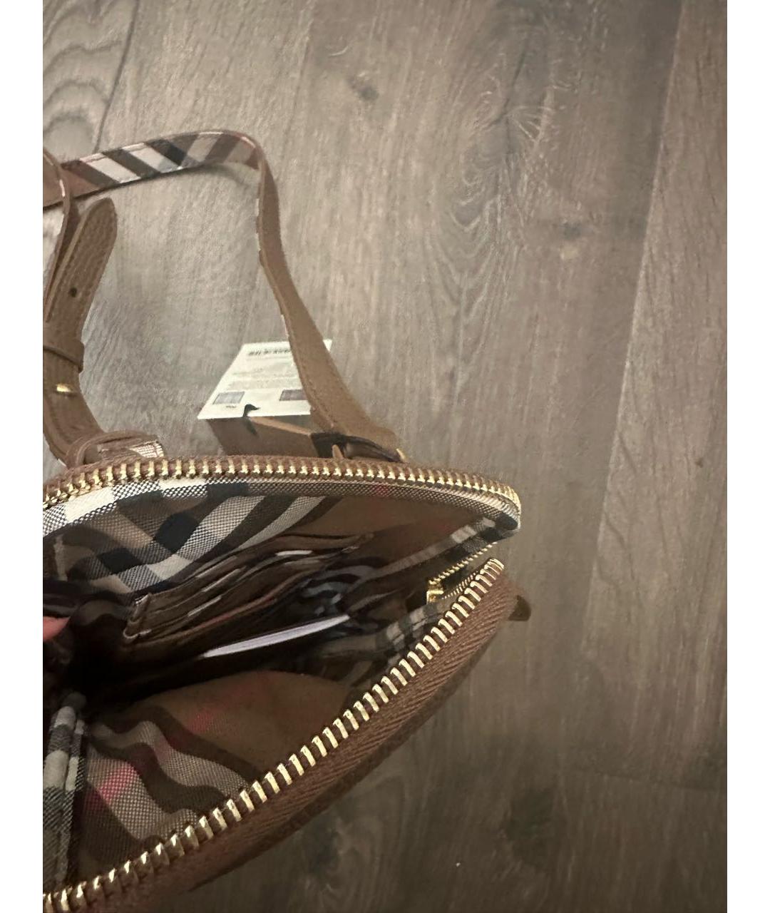 BURBERRY Коричневая кожаная сумка через плечо, фото 2
