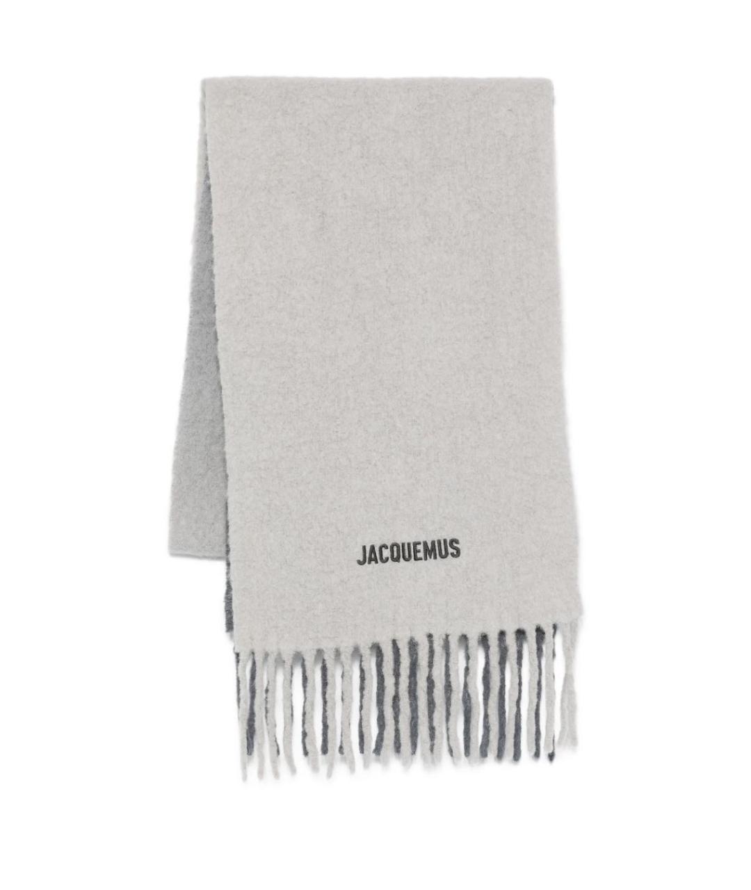 JACQUEMUS Серый шерстяной шарф, фото 1