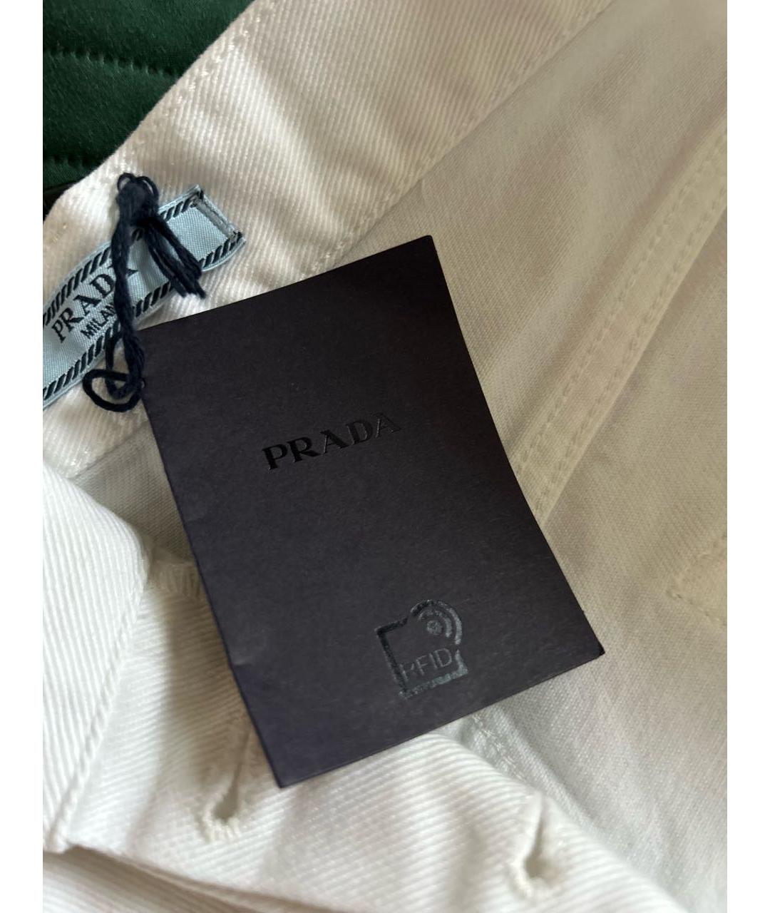 PRADA Белые хлопковые джинсы, фото 5