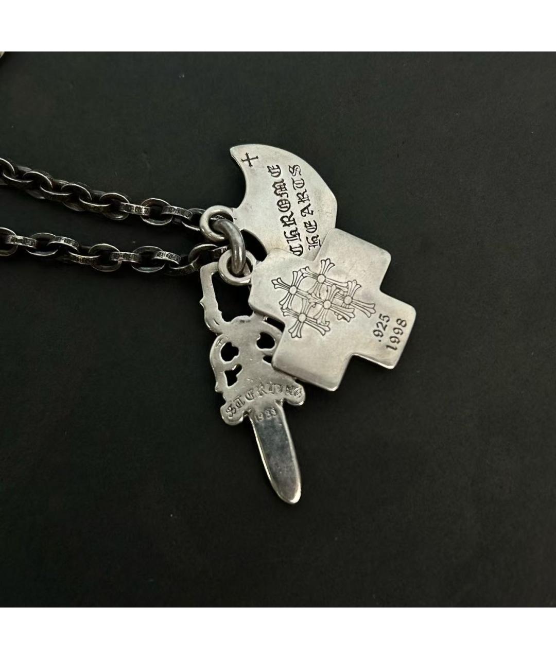 CHROME HEARTS Серебряное серебряное колье, фото 3