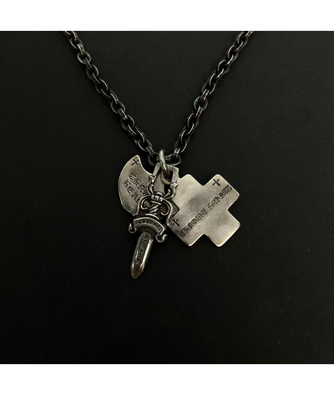 CHROME HEARTS Серебряное серебряное колье, фото 2