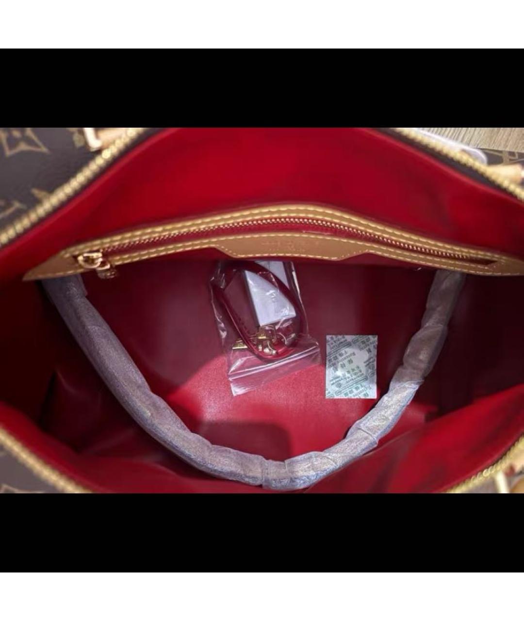 LOUIS VUITTON Коричневая кожаная сумка тоут, фото 4