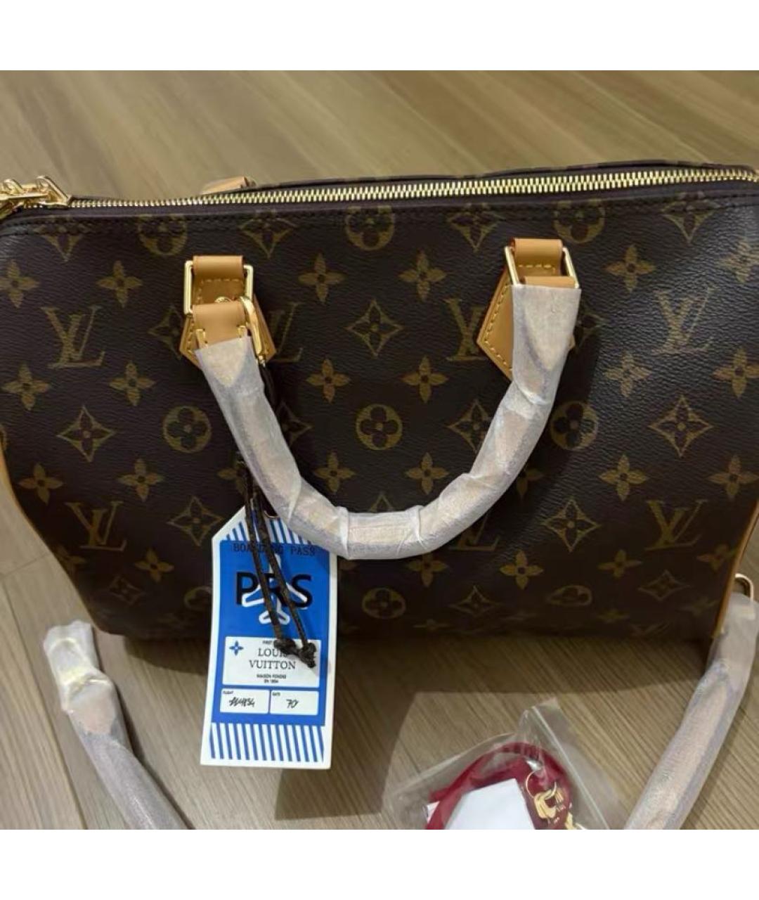LOUIS VUITTON Коричневая кожаная сумка тоут, фото 3