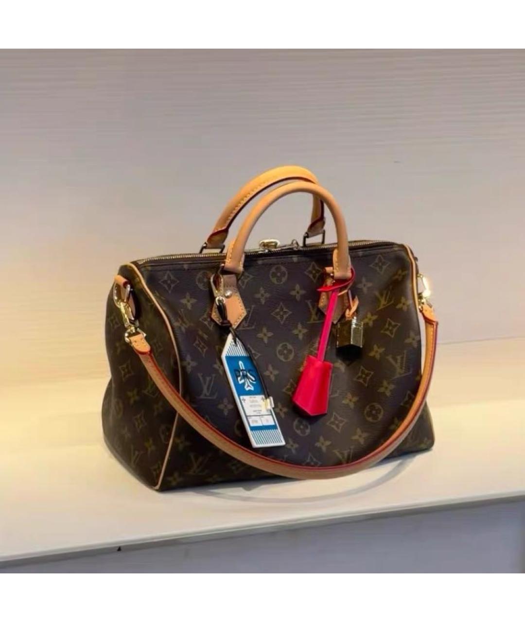 LOUIS VUITTON Коричневая кожаная сумка тоут, фото 2