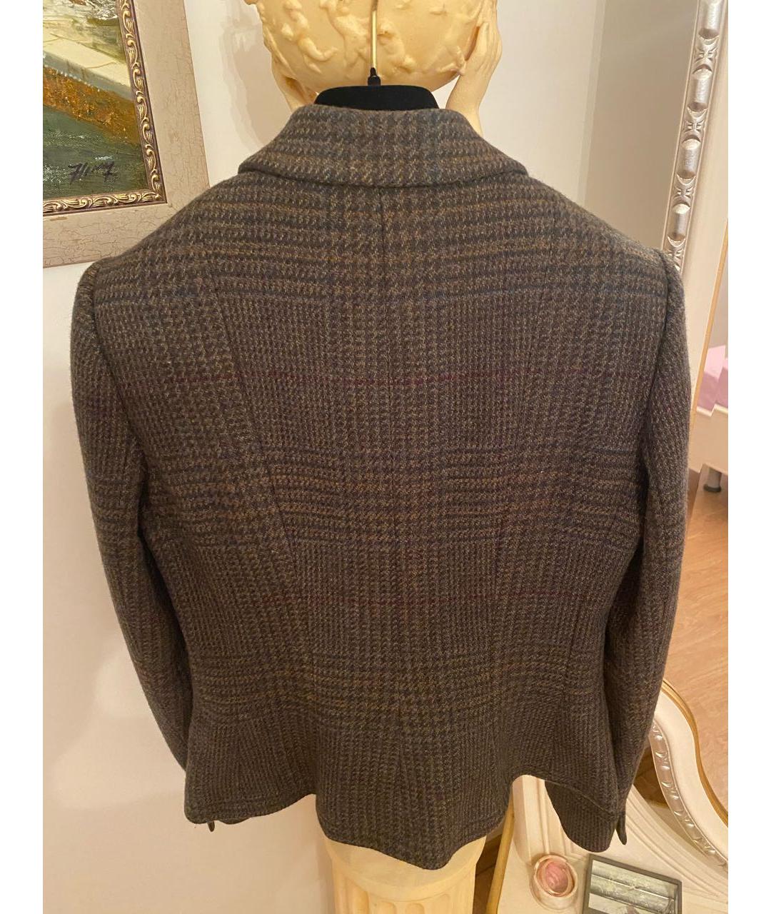 RALPH LAUREN Коричневый твидовый костюм с юбками, фото 5