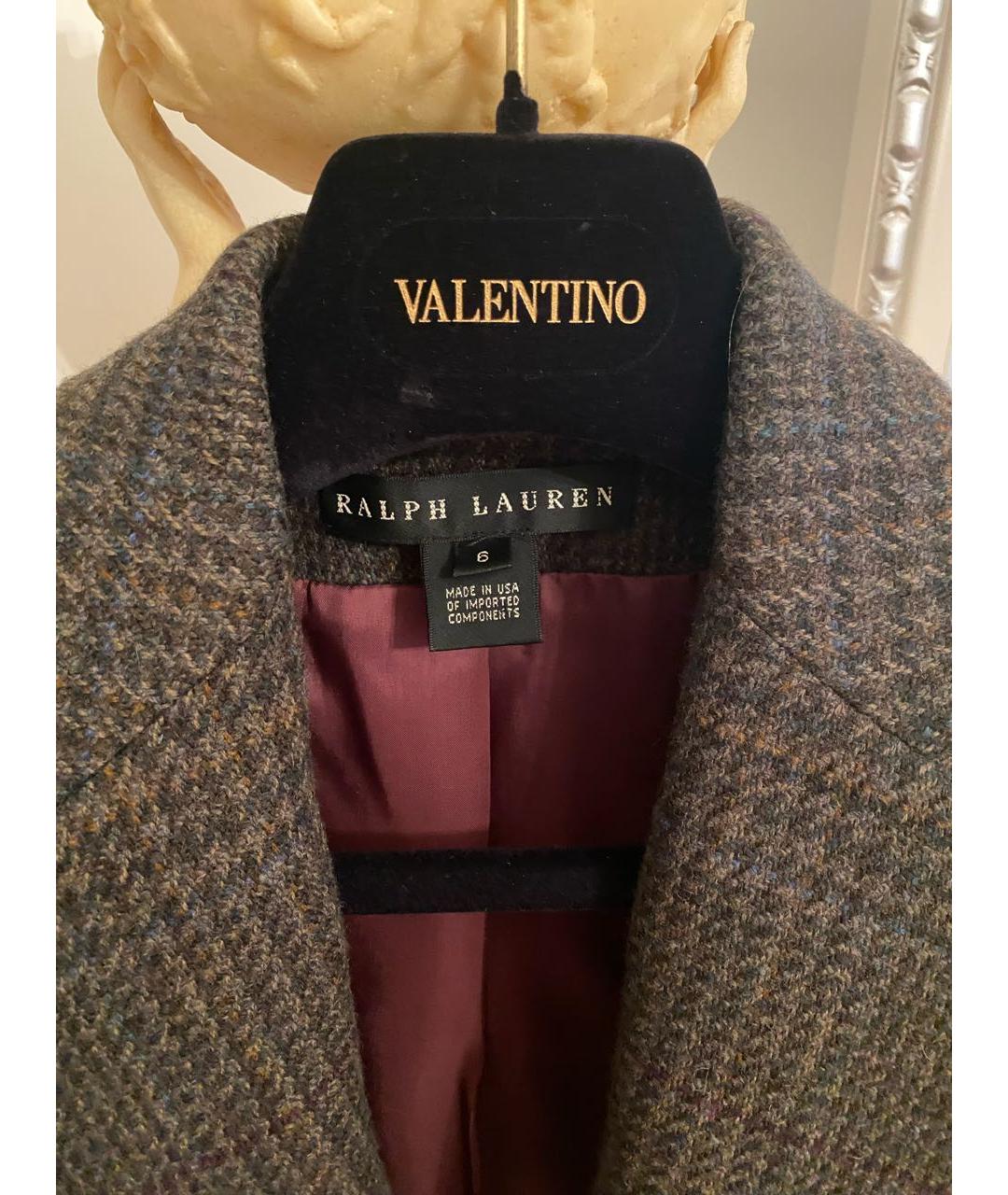 RALPH LAUREN Коричневый твидовый костюм с юбками, фото 3