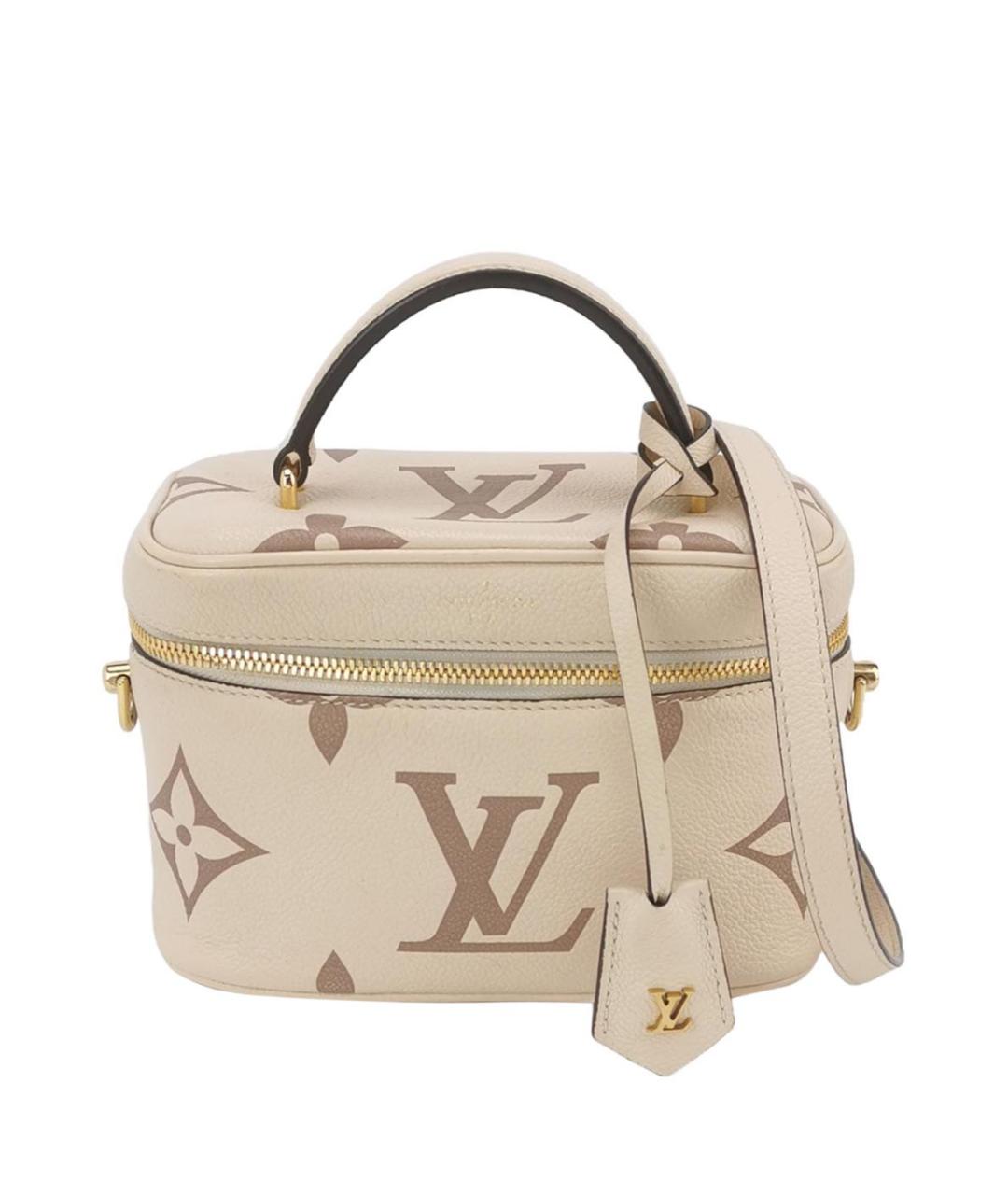 LOUIS VUITTON Бежевая кожаная сумка с короткими ручками, фото 1