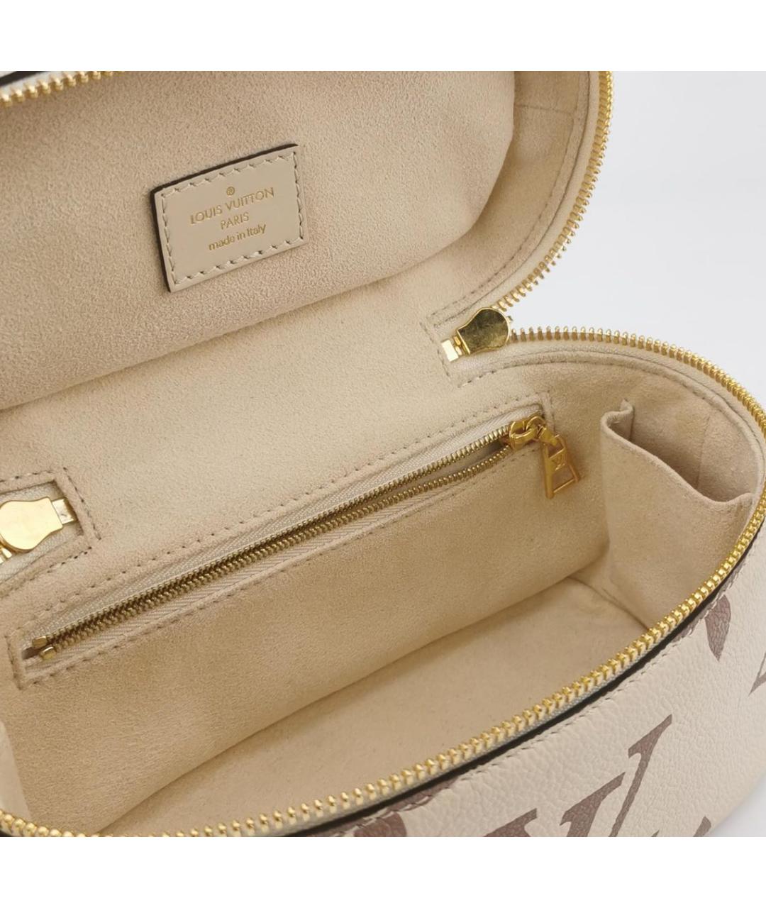 LOUIS VUITTON Бежевая кожаная сумка с короткими ручками, фото 6