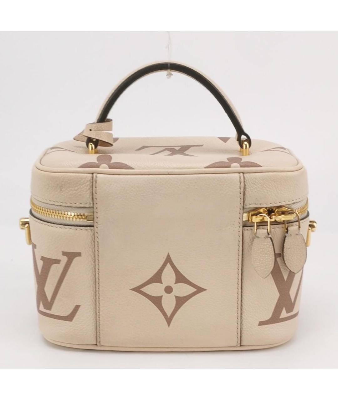 LOUIS VUITTON Бежевая кожаная сумка с короткими ручками, фото 4