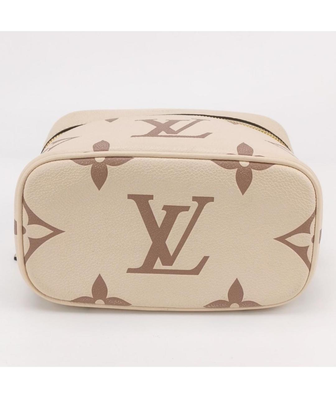 LOUIS VUITTON Бежевая кожаная сумка с короткими ручками, фото 5