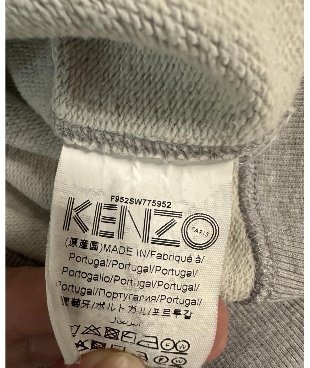 KENZO Серый хлопковый джемпер / свитер, фото 4