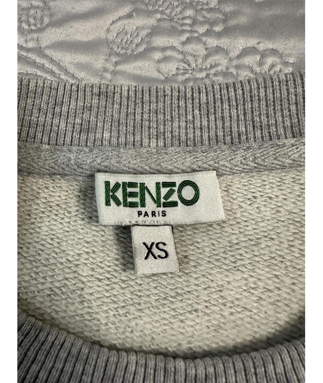 KENZO Серый хлопковый джемпер / свитер, фото 3