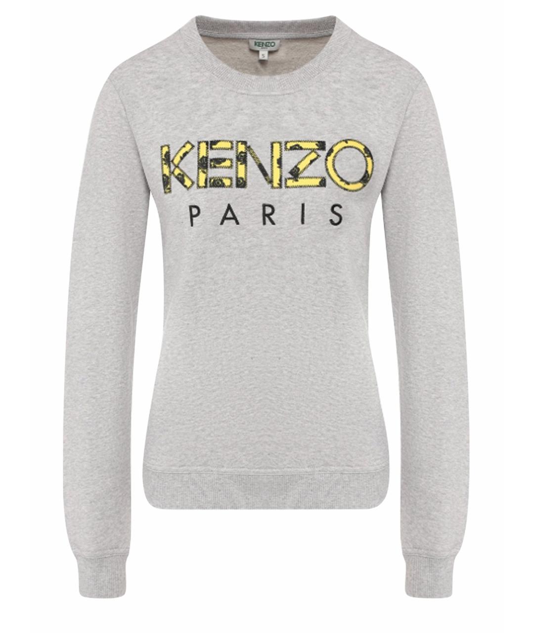 KENZO Серый хлопковый джемпер / свитер, фото 1