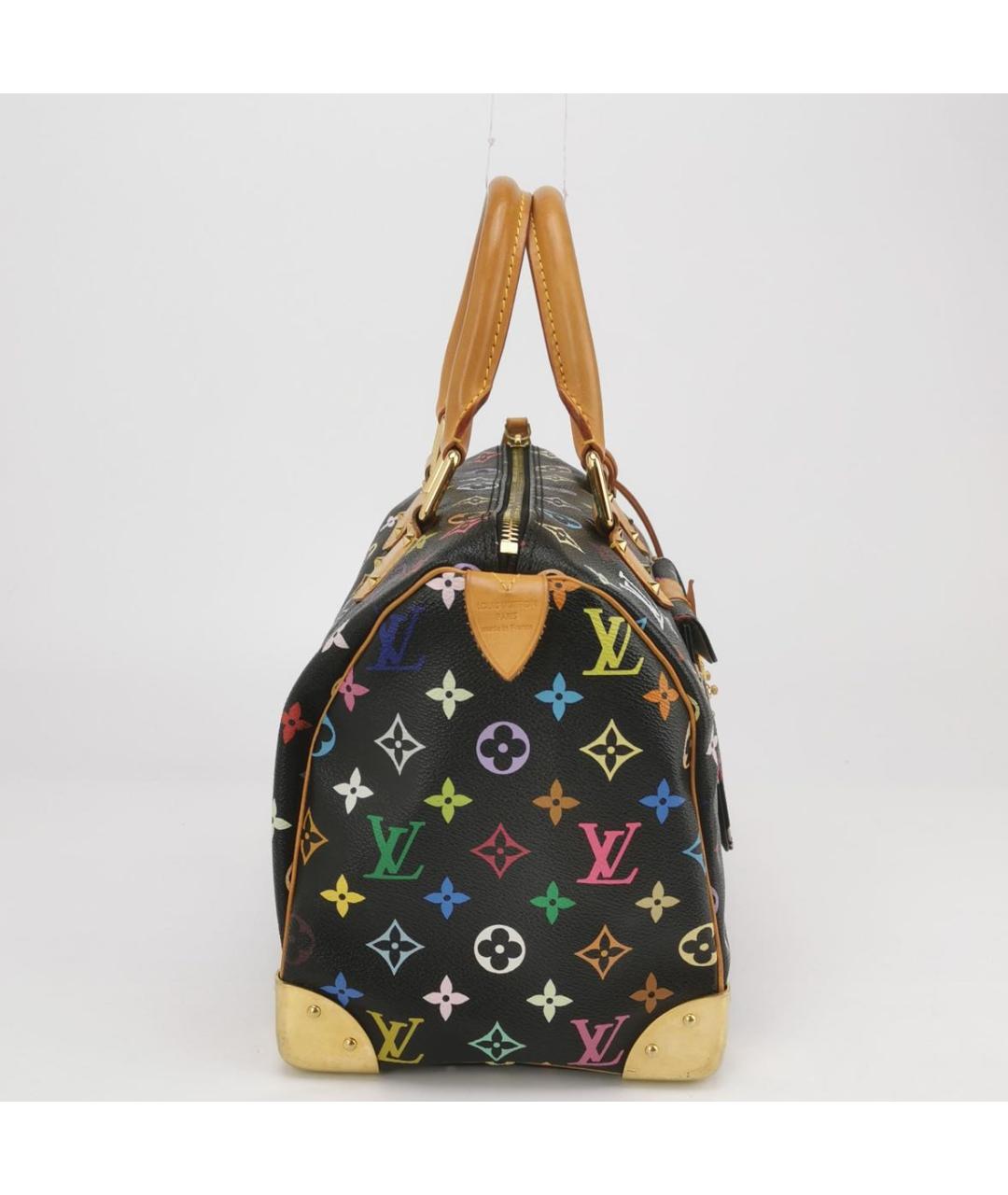 LOUIS VUITTON Черная кожаная сумка с короткими ручками, фото 3