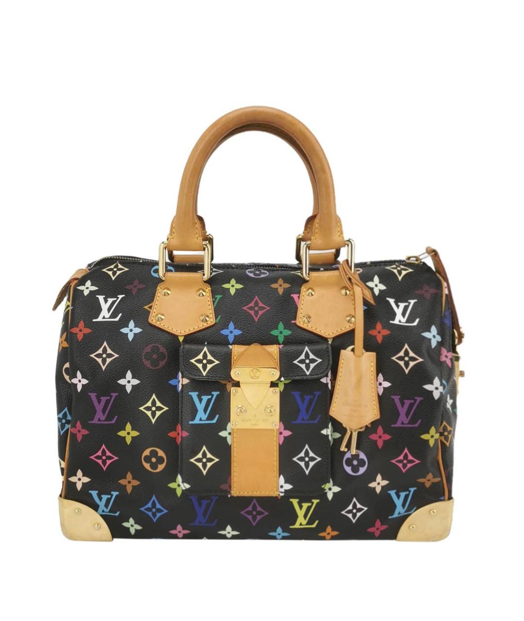 LOUIS VUITTON Черная кожаная сумка с короткими ручками, фото 1