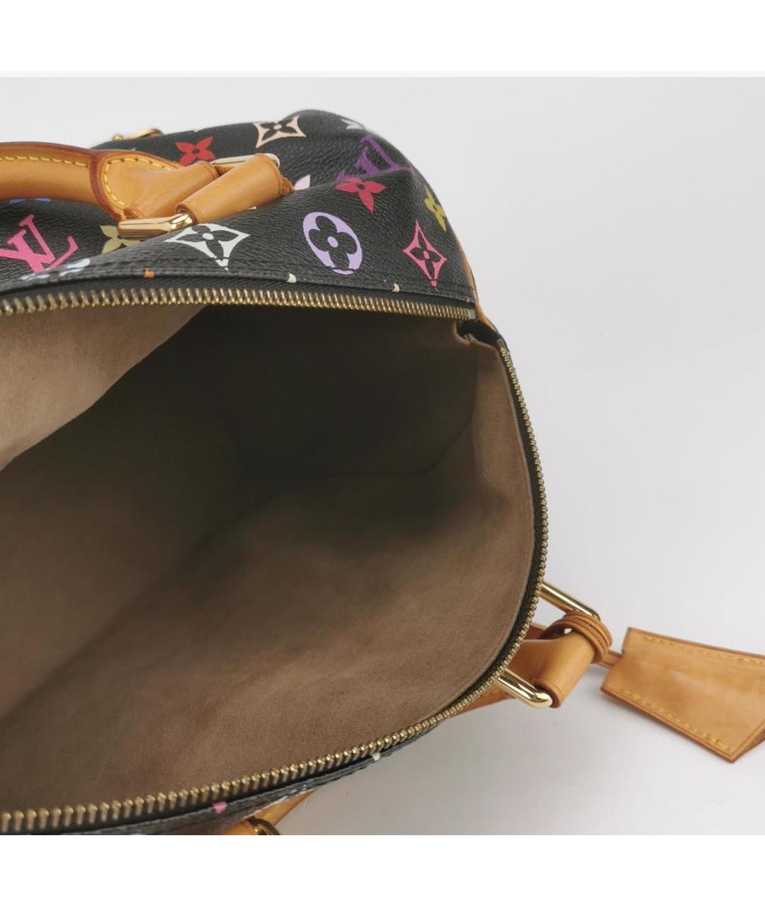 LOUIS VUITTON Черная кожаная сумка с короткими ручками, фото 6