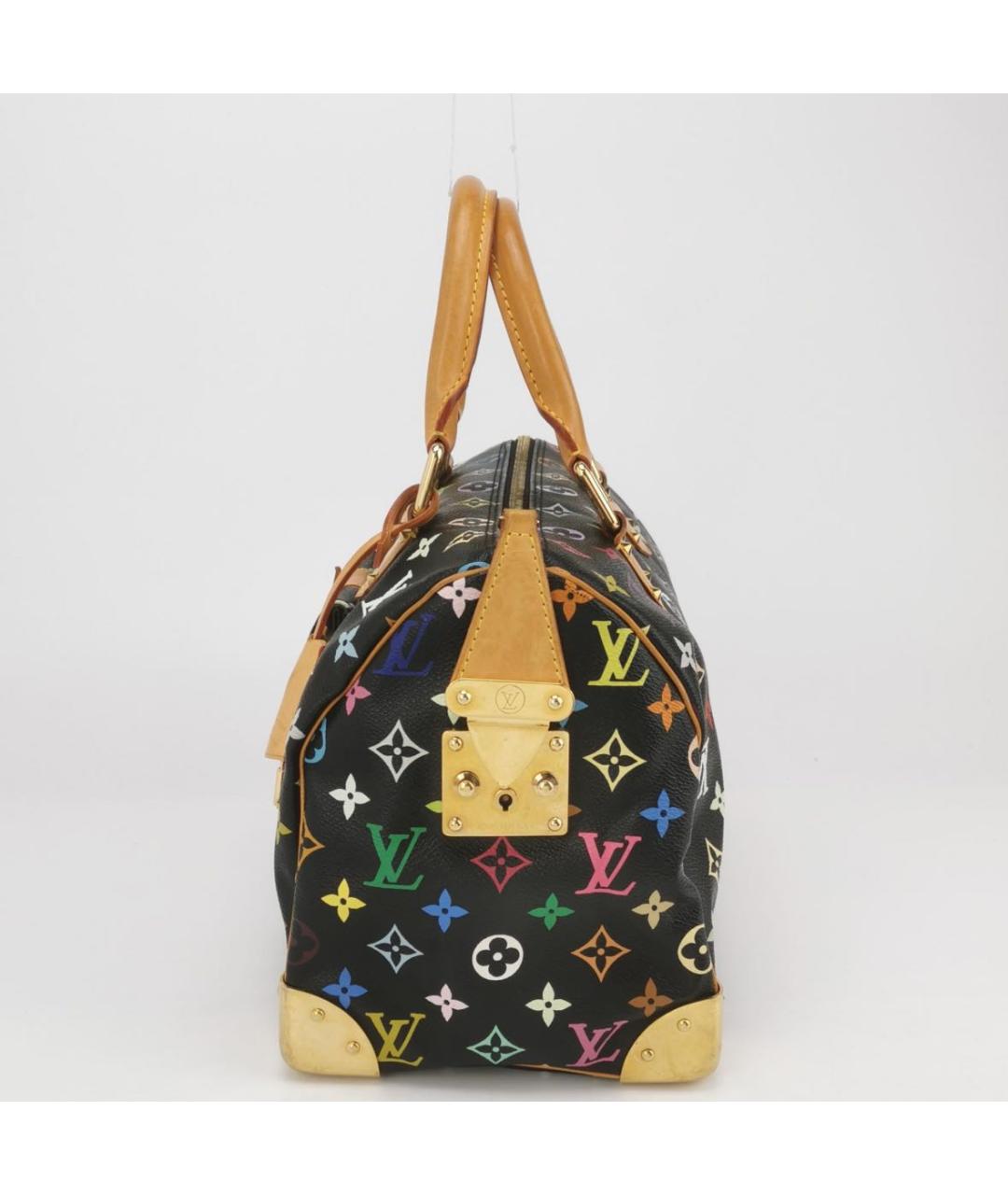 LOUIS VUITTON Черная кожаная сумка с короткими ручками, фото 2