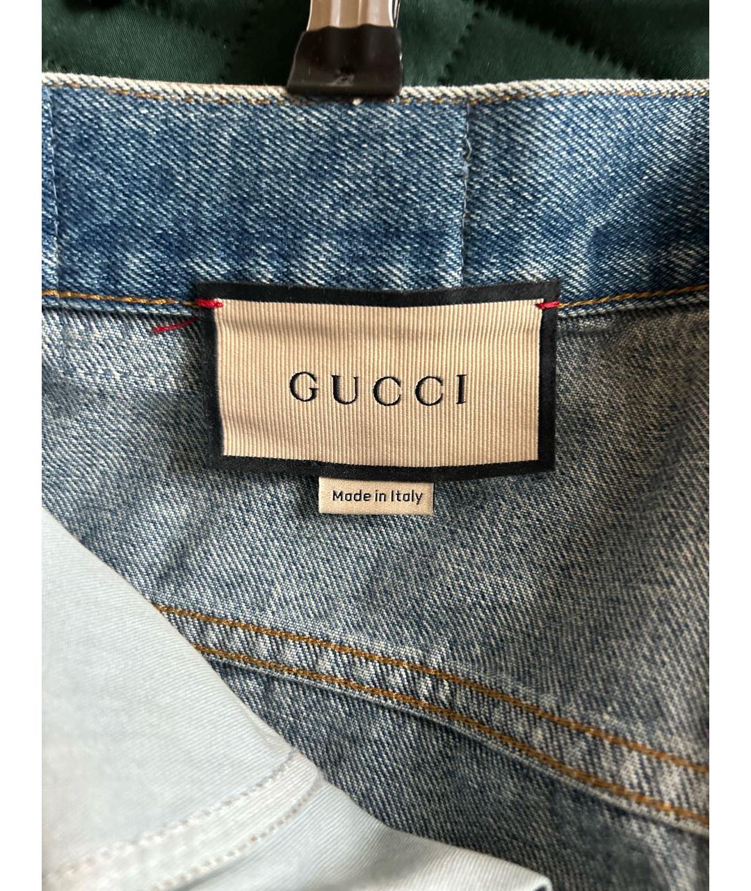 GUCCI Синие хлопковые прямые джинсы, фото 5