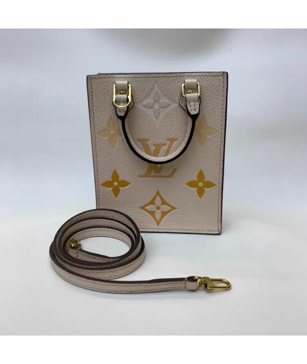 LOUIS VUITTON Бежевая кожаная сумка тоут, фото 2