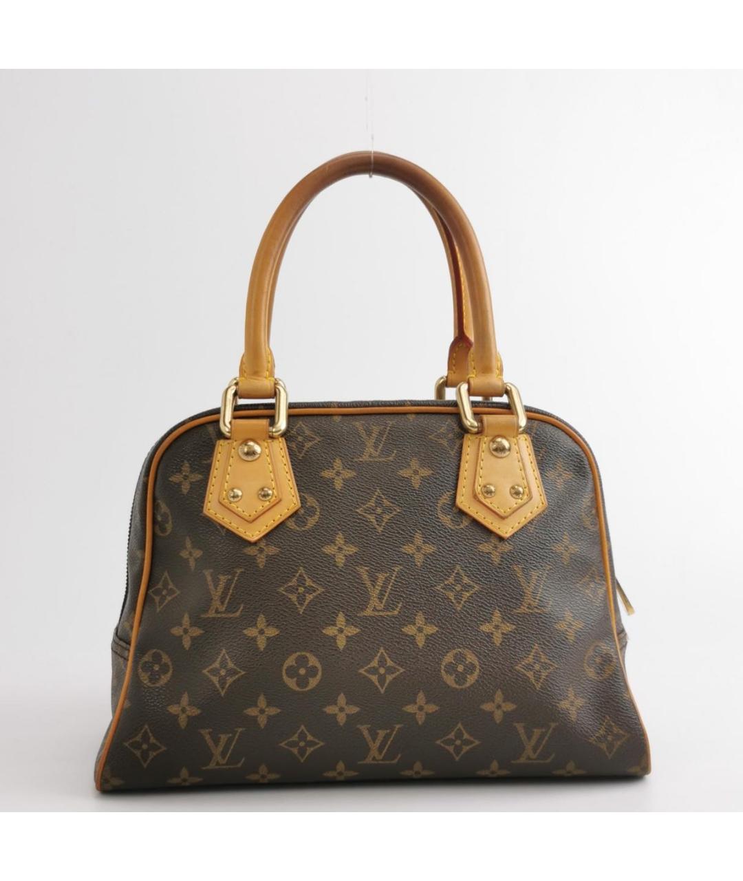 LOUIS VUITTON Коричневая кожаная сумка с короткими ручками, фото 4