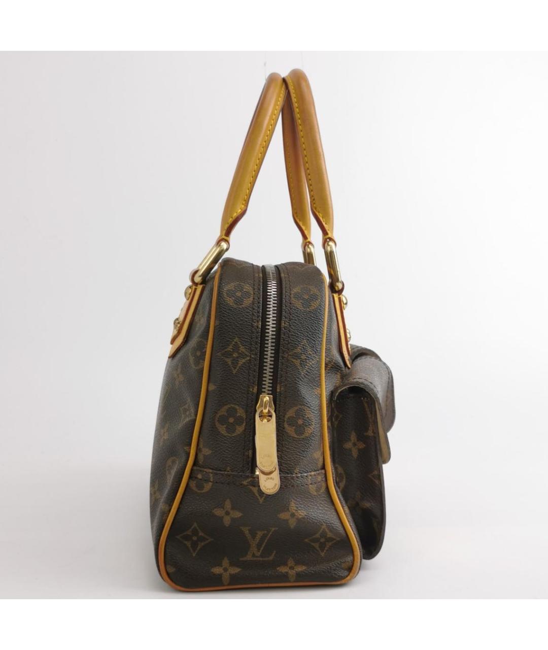 LOUIS VUITTON Коричневая кожаная сумка с короткими ручками, фото 3