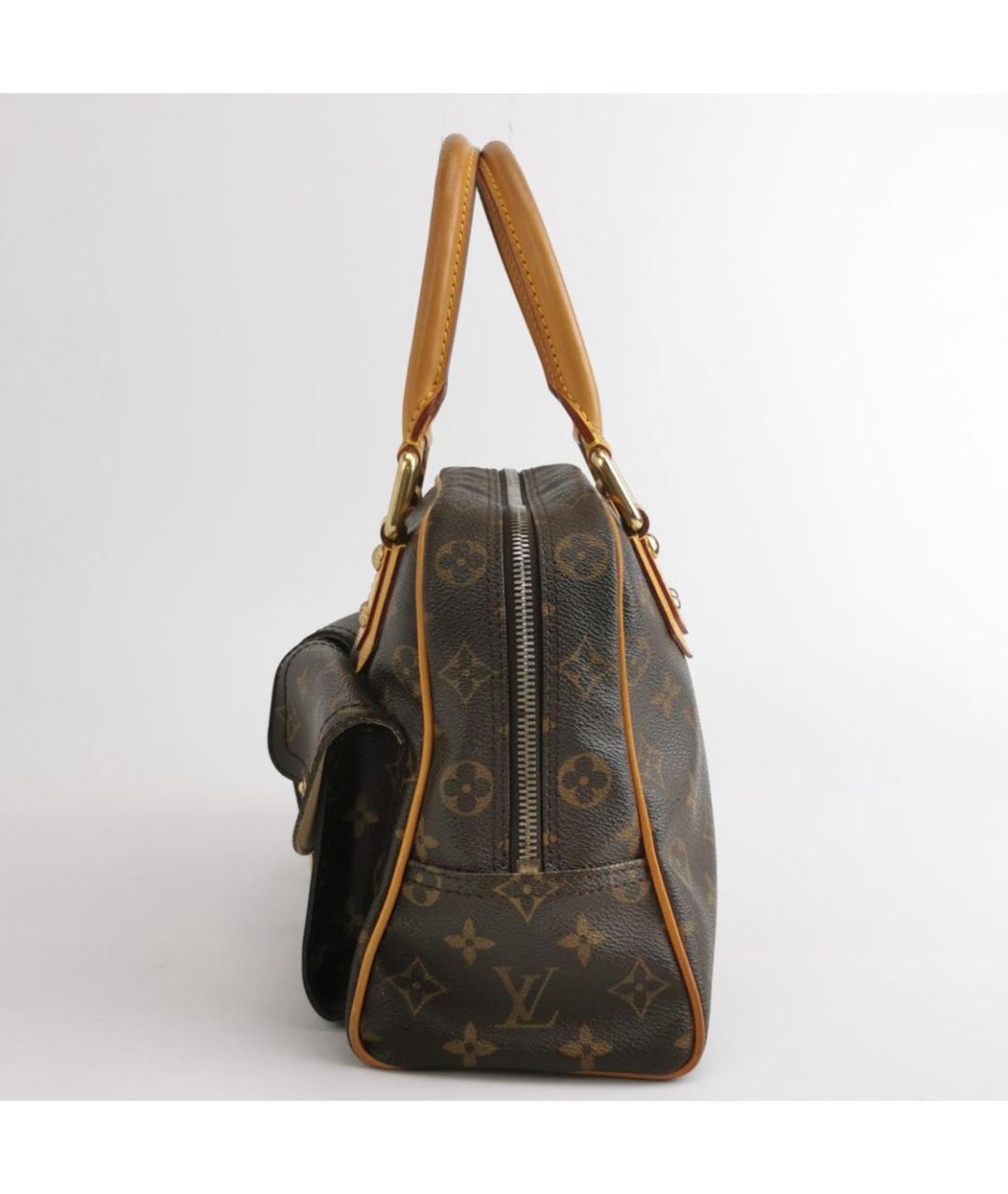 LOUIS VUITTON Коричневая кожаная сумка с короткими ручками, фото 2