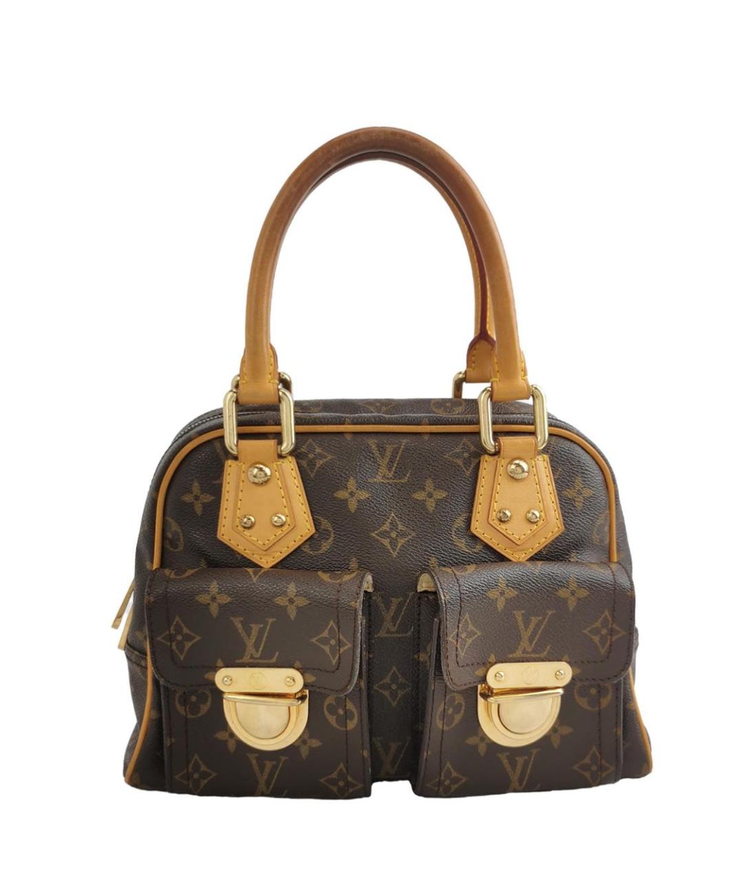 LOUIS VUITTON Коричневая кожаная сумка с короткими ручками, фото 1