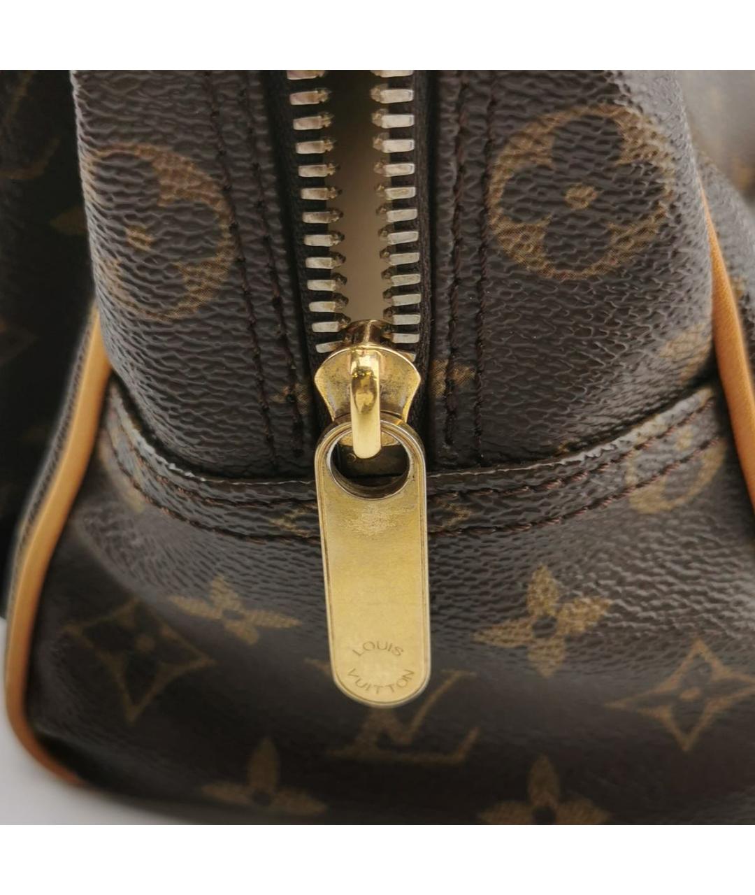 LOUIS VUITTON Коричневая кожаная сумка с короткими ручками, фото 8