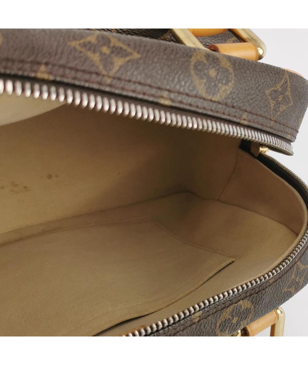 LOUIS VUITTON Коричневая кожаная сумка с короткими ручками, фото 6