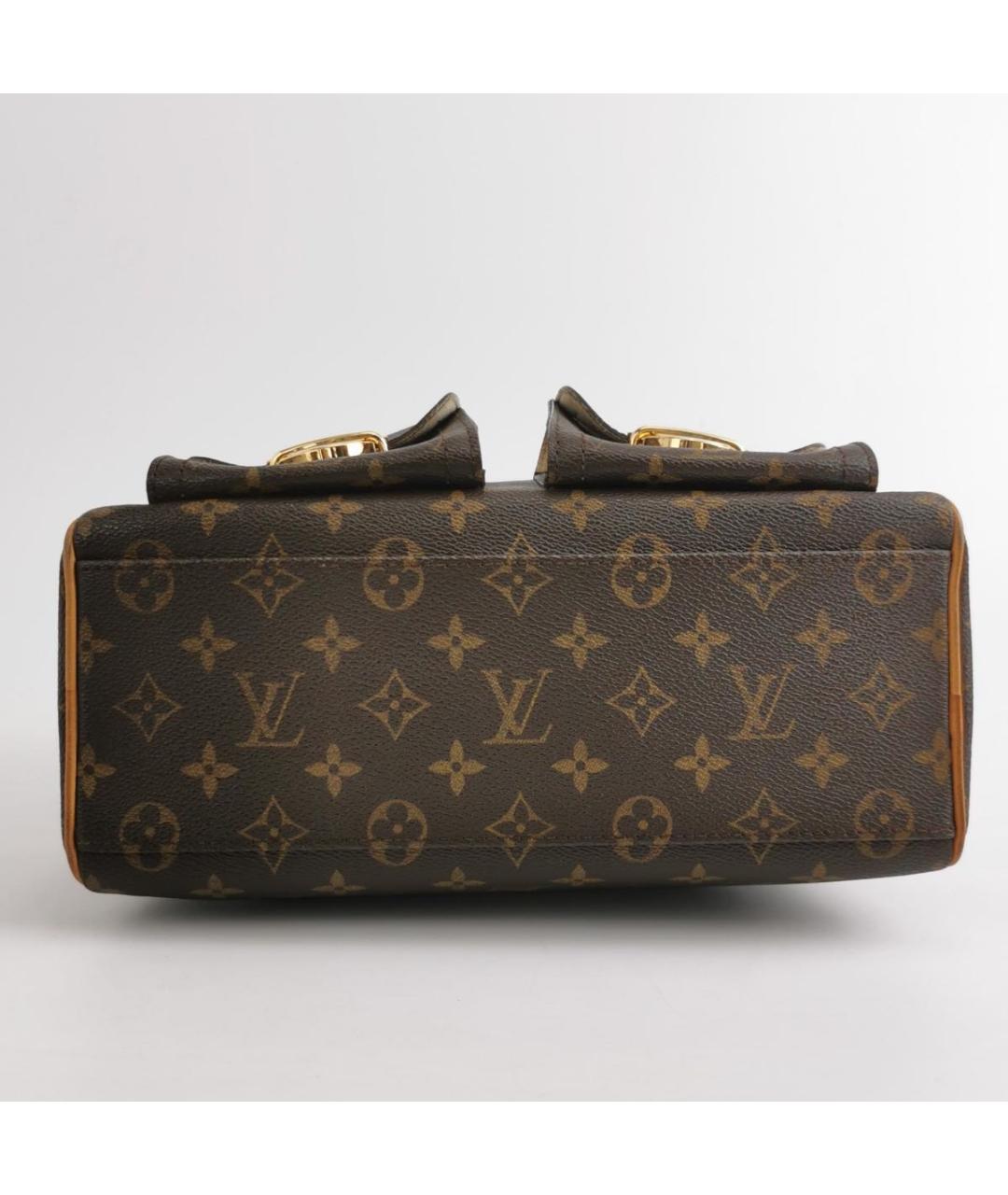 LOUIS VUITTON Коричневая кожаная сумка с короткими ручками, фото 5