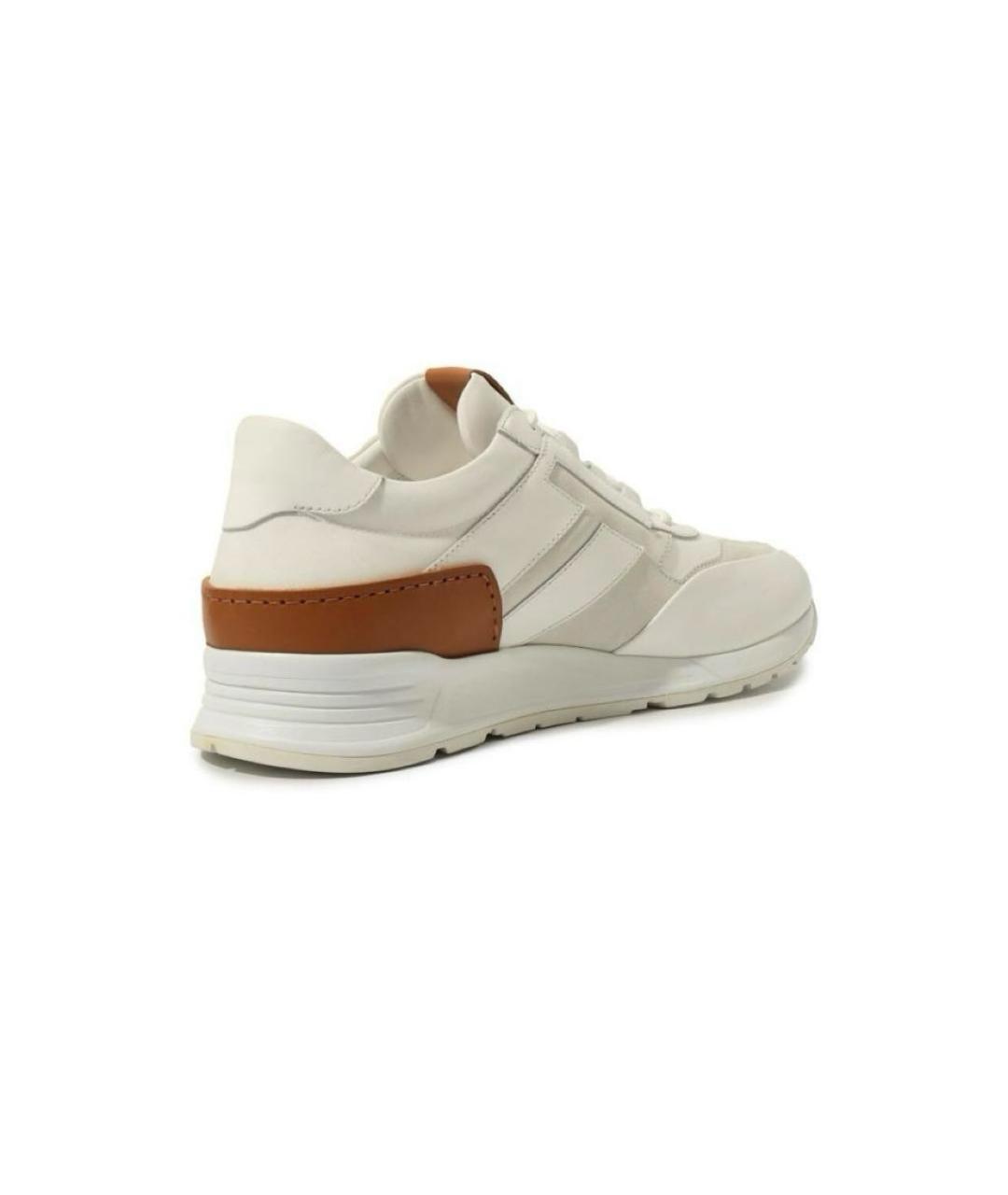 TOD'S Белые кожаные низкие кроссовки / кеды, фото 4