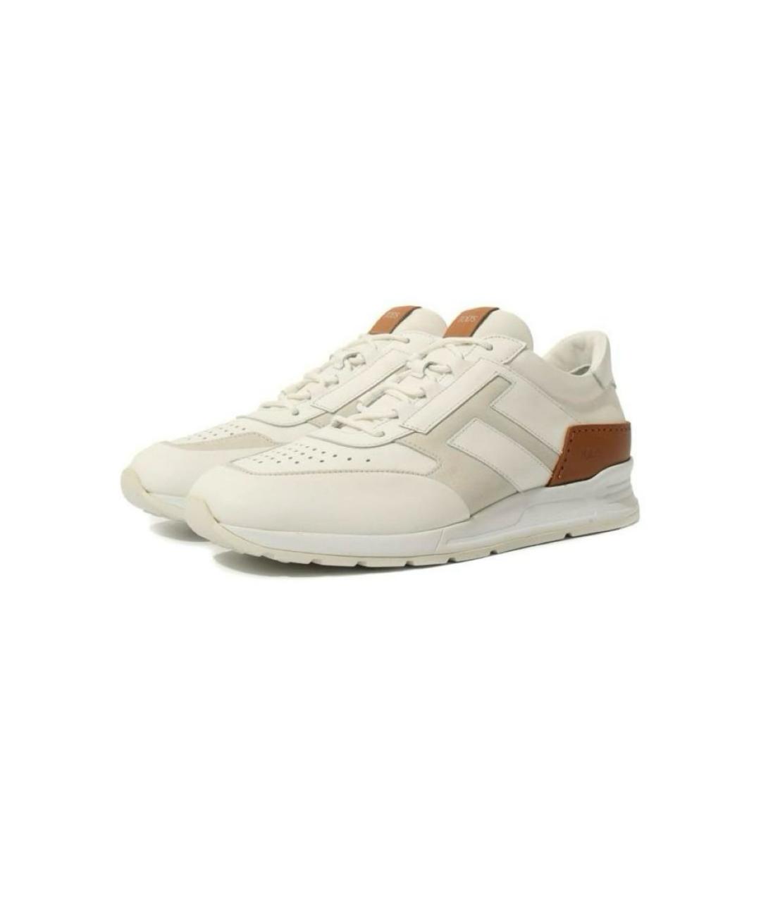 TOD'S Белые кожаные низкие кроссовки / кеды, фото 2